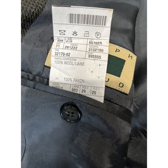 Joseph Aboud Men’s‎ Wool Grey Blazer 41R Single Breasted 2 Button - Picture 8 of 8